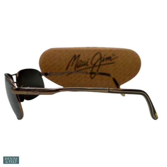 😎 Maui Jim Bayfront Aviator Sunglasses Gloss Brown HCL Bronze Polarized - Picture 8 of 14